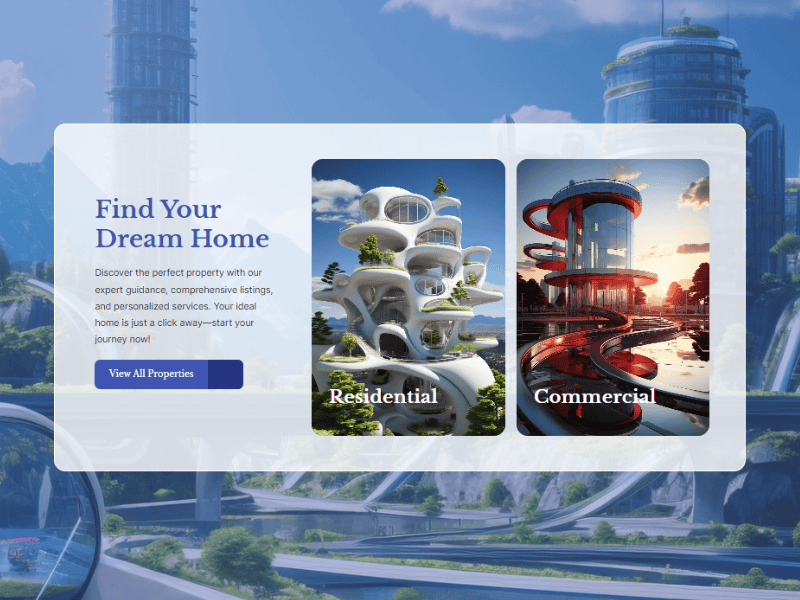 Hover text reveal content box for real estate